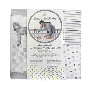NWT BreathableBaby 3-Piece Safari Crib Bedding Set